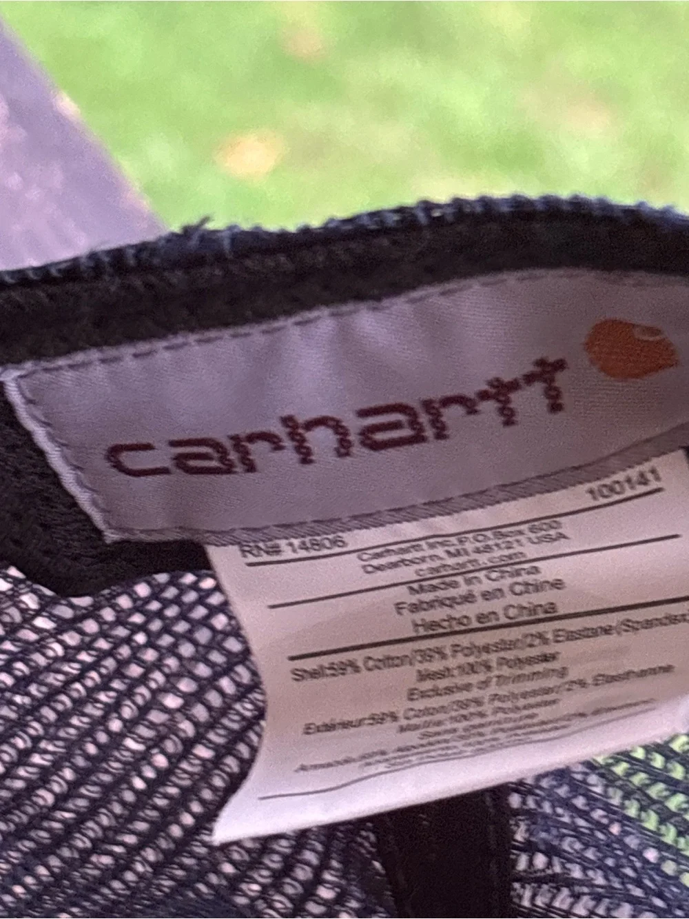 Carhartt Rise Records Trucker Hat Navy Blue Mesh Back Embroidered Logo Cap Metal